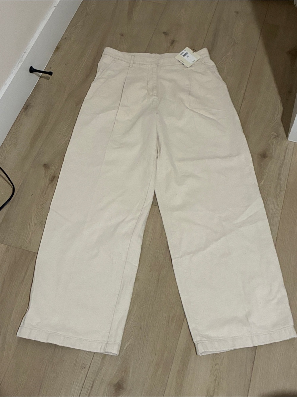 Calvin Klein Men's Natural Beige Wide Leg Chinos
